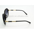 Italy design lady fashion round sunglasses with metal and acetate combined temple